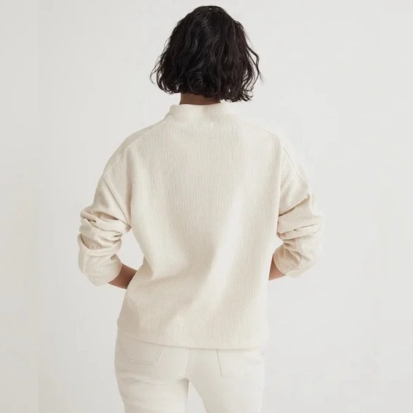 Madewell Striped Jacquard Funnelneck Top Antique Cream Size XL - Picture 3 of 4